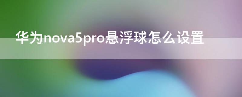 华为nova5pro悬浮球怎么设置