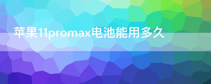 iPhone11promax电池能用多久