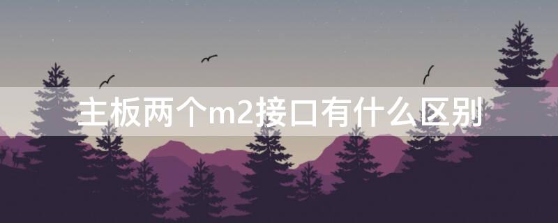 主板两个m2接口有什么区别