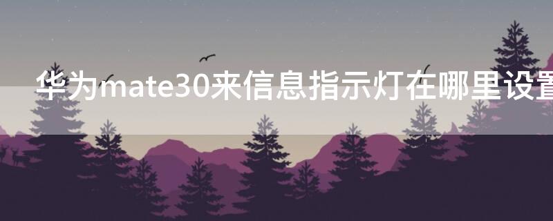 华为mate30来信息指示灯在哪里设置