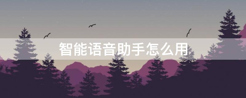 智能语音助手怎么用