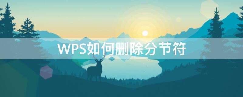 WPS如何删除分节符