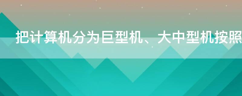 把计算机分为巨型机、大中型机按照什么分的