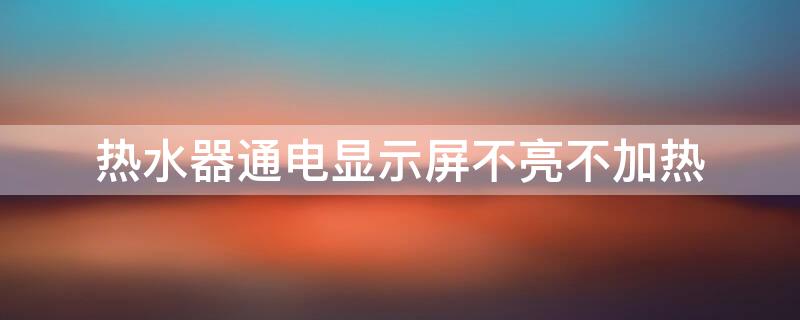 热水器通电显示屏不亮不加热