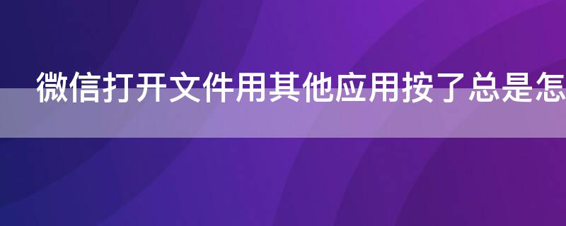 微信打开文件用其他应用按了总是怎么办