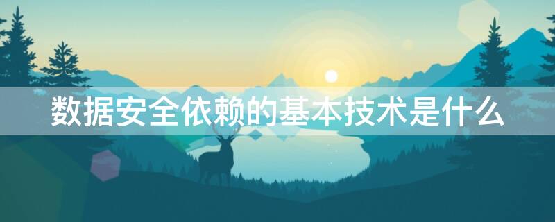 数据安全依赖的基本技术是什么