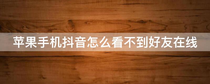 iPhone手机抖音怎么看不到好友在线