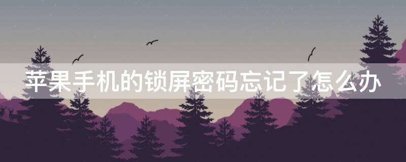 iPhone手机的锁屏密码忘记了怎么办