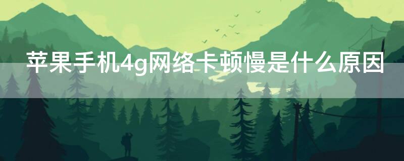 iPhone手机4g网络卡顿慢是什么原因