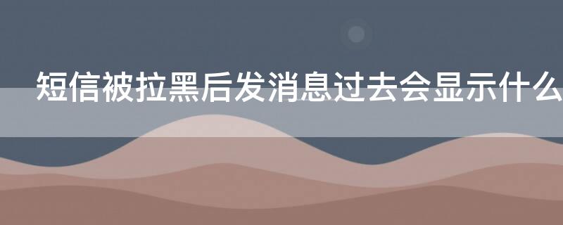 短信被拉黑后发消息过去会显示什么