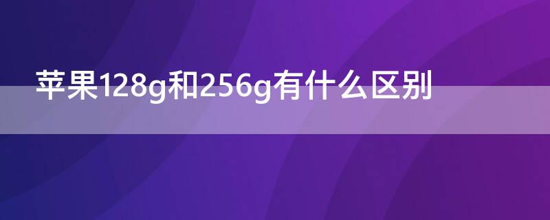 iPhone128g和256g有什么区别