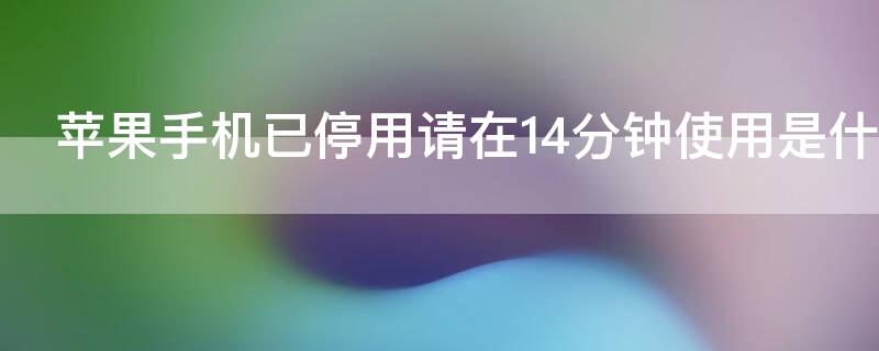 iPhone手机已停用请在14分钟使用是什么情况