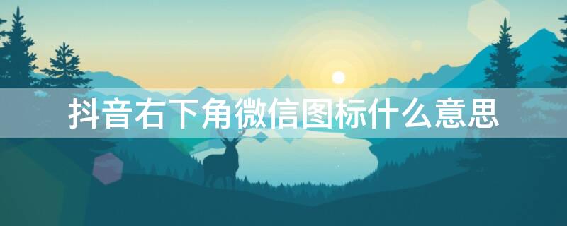 抖音右下角微信图标什么意思