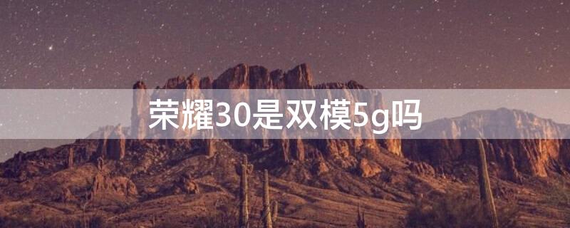 荣耀30是双模5g吗