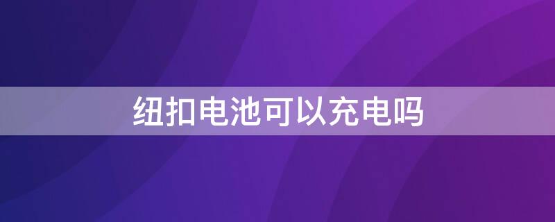 纽扣电池可以充电吗