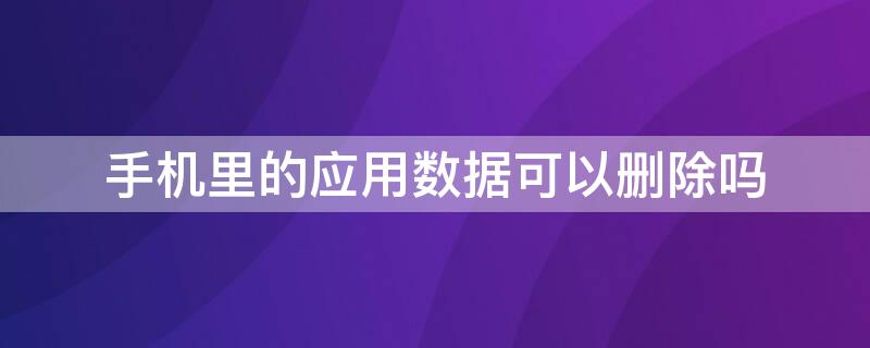 手机里的应用数据可以删除吗