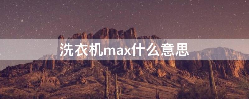 洗衣机max什么意思