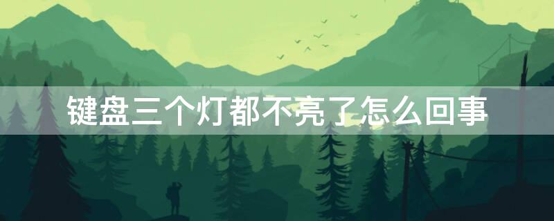 键盘三个灯都不亮了怎么回事