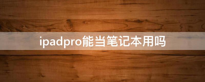 ipadpro能当笔记本用吗