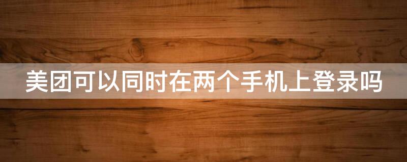 美团可以同时在两个手机上登录吗