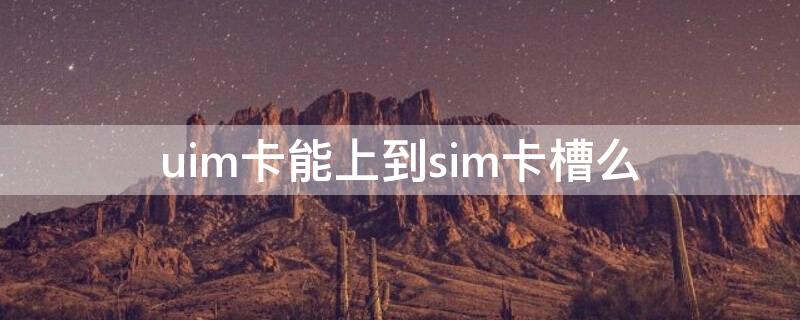 uim卡能上到sim卡槽么