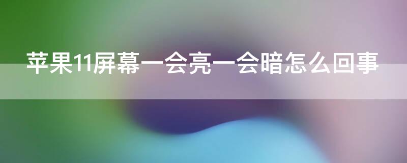 iPhone11屏幕一会亮一会暗怎么回事