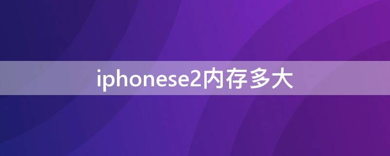 iPhonese2内存多大