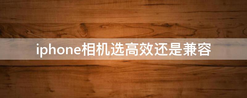 iPhone相机选高效还是兼容