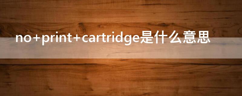 no print cartridge是什么意思