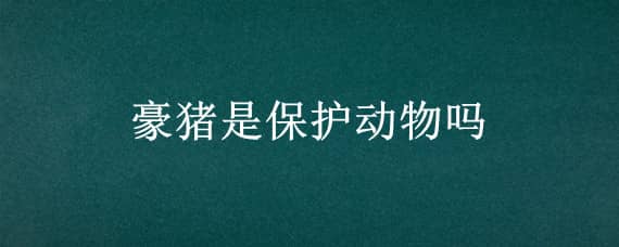 豪猪是保护动物吗 豪猪是保护动物吗?