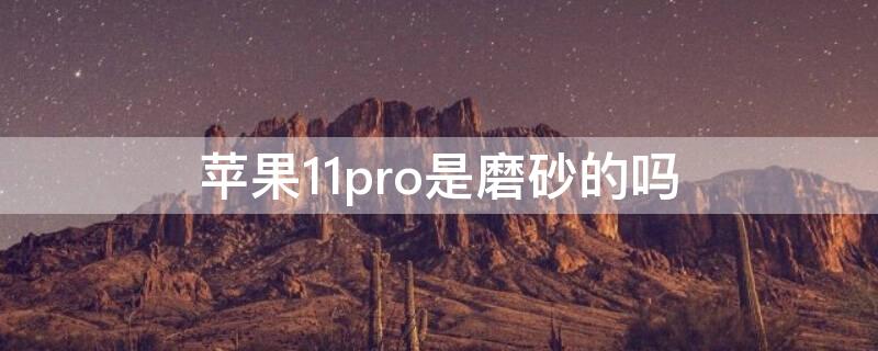 iPhone11pro是磨砂的吗