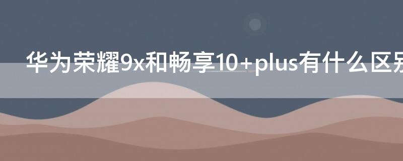 华为荣耀9x和畅享10 plus有什么区别