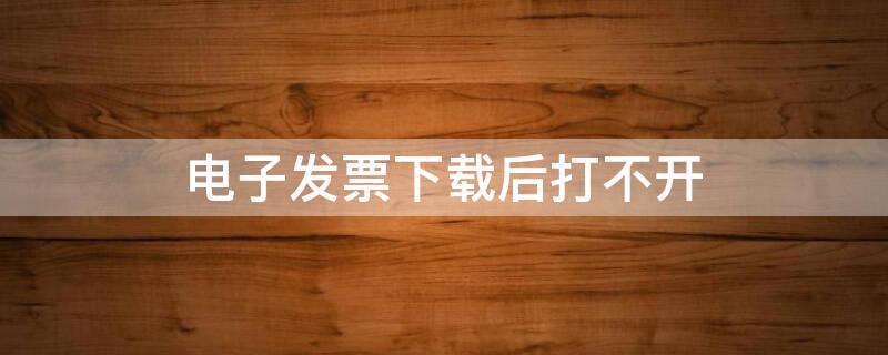电子发票下载后打不开
