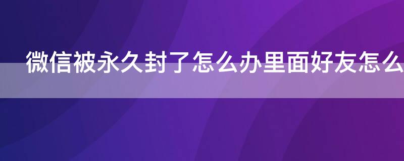 微信被永久封了怎么办里面好友怎么办