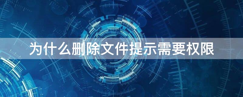 为什么删除文件提示需要权限