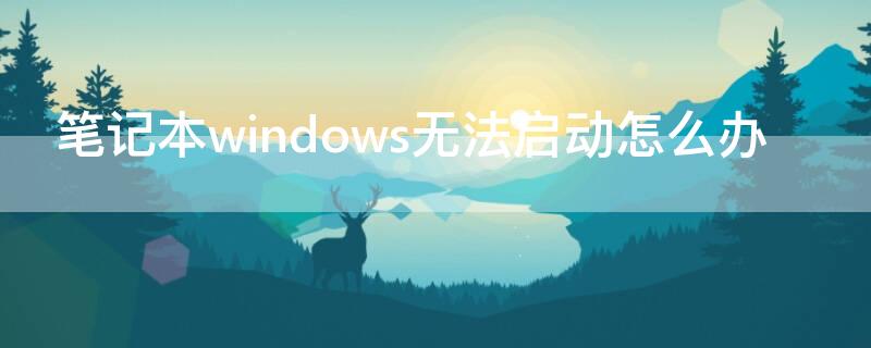 笔记本windows无法启动怎么办