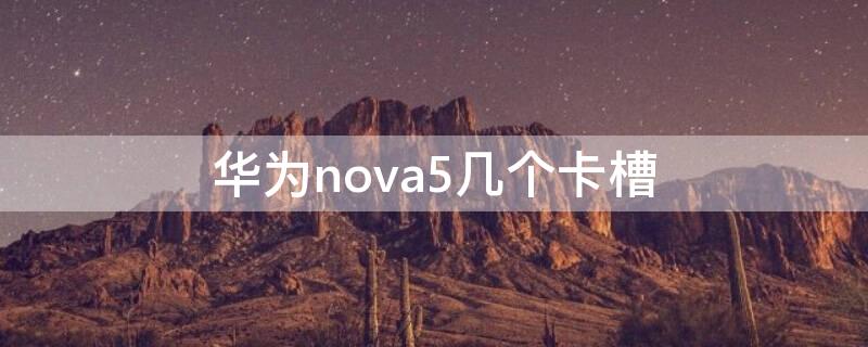 华为nova5几个卡槽