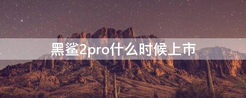 黑鲨2pro什么时候上市