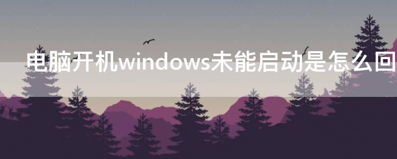 电脑开机windows未能启动是怎么回事