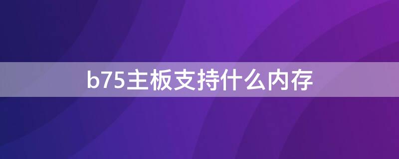 b75主板支持什么内存