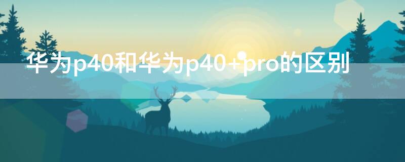 华为p40和华为p40 pro的区别