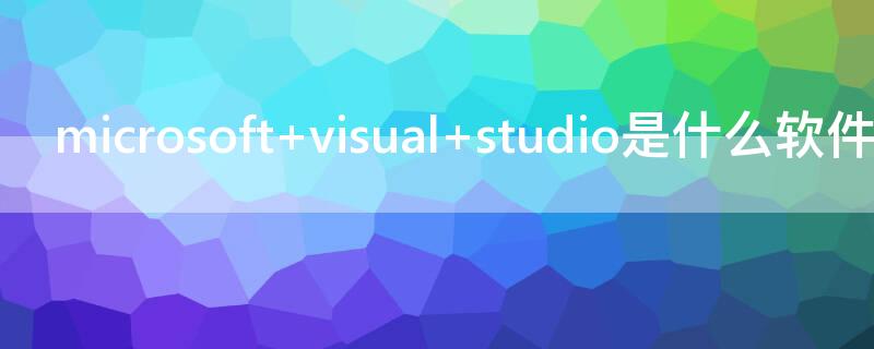 microsoft visual studio是什么软件