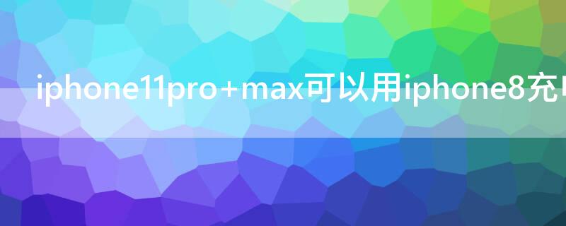 iPhone11pro max可以用iPhone8充电器吗