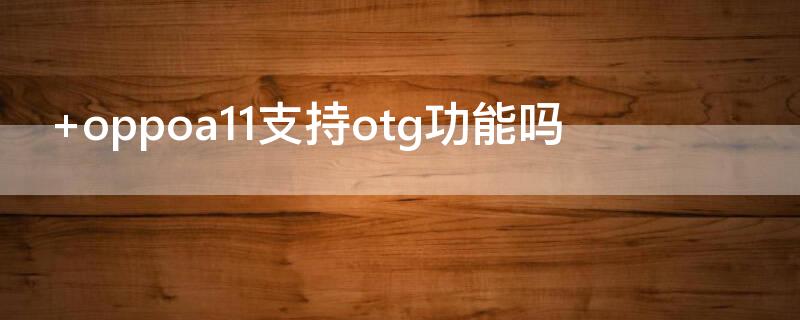 oppoa11支持otg功能吗