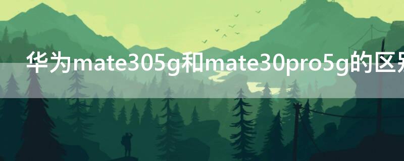 华为mate305g和mate30pro5g的区别