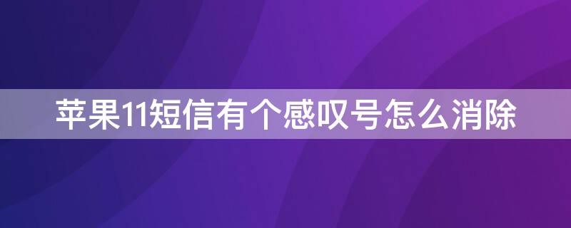 iPhone11短信有个感叹号怎么消除