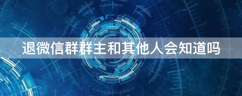 退微信群群主和其他人会知道吗（退微信群群主和其他人会知道吗2021）