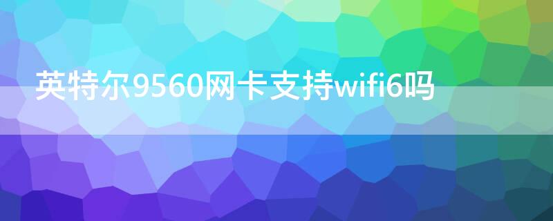 英特尔9560网卡支持wifi6吗