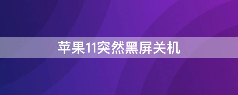 iPhone11突然黑屏关机（苹果11手机突然黑屏关机）