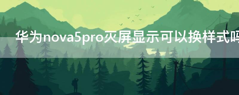 华为nova5pro灭屏显示可以换样式吗（华为nova灭屏显示怎么换样式）